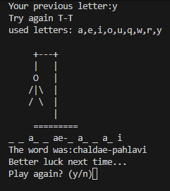 Screenshot of Hangman... OF PAIN